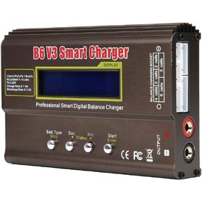 Balance Battery Charger B6 V3 80W Smart Balance Charger AC to DC Adapter DC11.0-18.0 V RC Battery Chargers with LCD Display