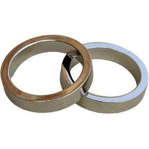Living Ideas Solid Brass Silver Plated Round Paperweight Set of 2 Pcs Desk Decor Household Tools Nickel Plated Desktop Paperweight for Office and Home Classic Look Solid Brass Letter Weight