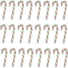 40 Pcs Polymer Clay Candy Canes Christmas Clay Candy Charms Mini Faux Candy Cane No Hole Hanging Charms Christmas Scrapbooking Embellishments Decorations Red White and Green