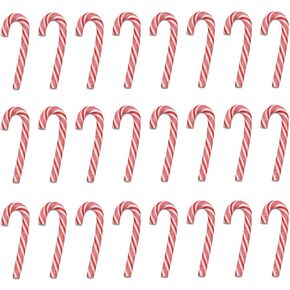 40 Pcs Polymer Clay Candy Canes Christmas Clay Candy Charms Mini Faux Candy Cane No Hole Hanging Charms Christmas Scrapbooking Embellishments Decorations Red White and Green