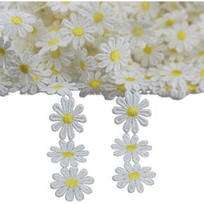 IDONGCAI Daisy Flower Lace Trim Embroidered DIY Handmade Patchwork Ribbon Sewing Supplies Crafts 2.5CM Wide 7Yards Yellow