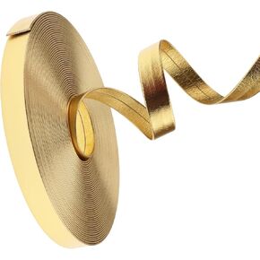 Gold Lace Trim Faux Leather Cord Flat Leather Strap for Jewelry Making Clothing Sewing Crafts Packaging (Gold, 10yards)