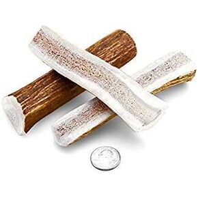 Small Split Elk Antler 3 Pack - Elk Antler Dog Chew - Grade A Premium - Organic - Made in USA - No Mess