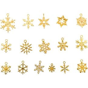 Assorted Christmas Snowflake Charms Xmas Pendant for Holiday DIY Jewelry Making Findings(100 grams,About 90pcs)