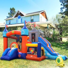 Commercial Grade Bounce House for Big Kids 5-12, 100% PVC Inflatable Bounce House Obstacle Course for Adult with 2 Slide, Ball Pit, Large Bounce Area, Climbing Wall, Basketball Rim 16x12x10FT w/Blower