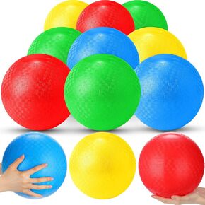 Jerify 12 Pcs Playground Balls Bouncy Dodgeball Inflatable Kick Balls Kickball Dodgeball Handball for Kids Adults Indoor Outdoor Ball Games Gym Picnic Camp Yoga Exercise
