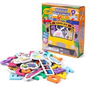 Crayola: ABC Matching Magnet Set – Vehicle-to-Go - 52pc Alphabet & Image Foam Magnets, Classroom & Home Education, Spelling-Learning, Toddler Kids 3+
