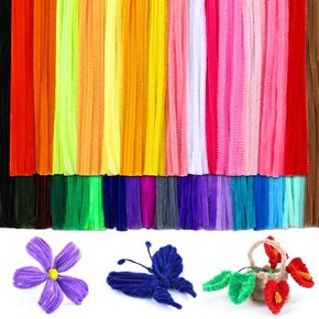 Zlulary 320 Pcs Pipe Cleaners, 32 Colors Pipe Cleaners Craft, Multicolor Chenille Stems,Craft Pipe Cleaners for Arts Crafts Decorations