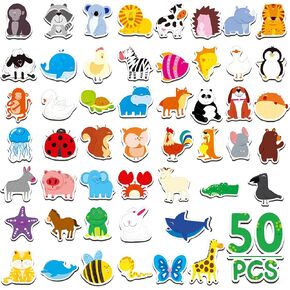 52 Magnetic Letters & Animals, Uppercase Letter Fridge Magnets Refrigerator Decors Alphabet Words Cognition Educational Learning Tool for Kids, Toddlers