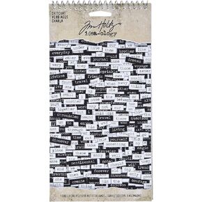 Tim Holtz Idea-ology Chitchat Word Stickers, Black and White Matte Cardstock, 1088 Stickers, TH92998, 1/8"
