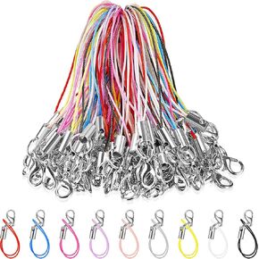 Flutesan Lobster Clasp Cords Clasp Cord Strap Charm Lariat Lanyard Mini Lariat Cord Strap for Cellphone/USB Drive/Keychain/DIY Jewelry or Other Handmade Jewelry Making, 9 Colors
