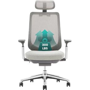 COLAMY XK mesh Chair, 300 lbs, Lightgrey