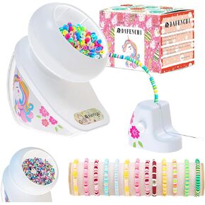 DAFENCHI Bead Spinner with Unicorn Pattern, Clay Bead Spinner for Jewelry Making, Electric Bead Spinner for Making Friendship Bracelets, Bracelet Maker for Clay Beads & Seed Beads, Gift Idea for Girls
