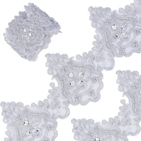 GORGECRAFT 3 Yards 5 Inch Gold Venice Lace Trim Embroidery Scalloped Sewing Trims Wave Pattern Flower Beaded Edge Ribbon Wedding Applique for Curtain Tablecloth Slipcover Bridal Decor DIY Crafts