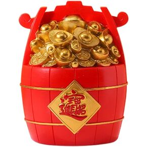 Amosfun Lucky Piggy Bank Feng Shui Money Bag Shaped Coin Bank Fortune Home Decor Wealth Money Bank Saving Coin Box Chinese Lucky Decorations for Wealth and Luck