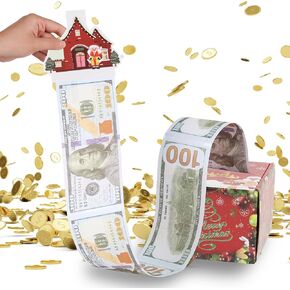 صندوق نقود عيد الميلاد لسحب الهدايا النقدية، وسحب صناديق هدايا الأموال النقدية لحامل صندوق عيد الميلاد مع 30 قطعة من الأكياس الشفافة للانضمام إلى كل فاتورة للنساء والرجال والبنات والأصدقاء فكرة مفاجأة العطلة in Kuwait