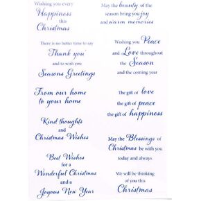 Arbuya Merry Christmas Happy New Year Happy Birthday Verses Phrase Rubber Stamps Clear Stamps for Christmas Card Making Decoration and DIY Scrapbooking Rubber Stamps for Crafts