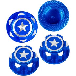 RC Aluminum RC 17mm Hex Wheel Nut Upgrades Part for X-Maxx Summit E-Revo E-Maxx 1/8 RC Monster Buggy car,Alloy Dustproof Anti-Skid Mount Cap,Navy Blue