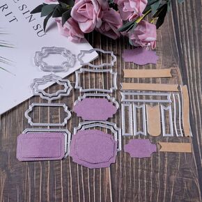 2 Packs Die Cuts for Card Making,Backgrounds Frame Metal Cutting Die for Scrapbooking,Metal Label Cutting Die for Making DIY Album Card Making Decoration