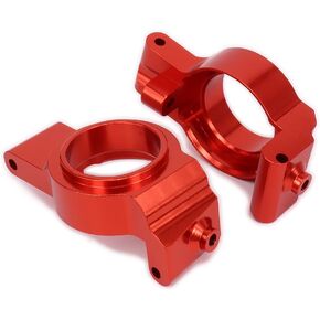 2pcs Alloy Front C Hub Carrier Caster Blocks 7732 for RC Hobby Car 1/5 1/6 X-MAXX (Red)