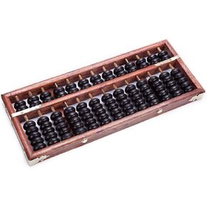 Vintage-Style 13 Digits Rods Wooden Abacus Soroban Chinese Calculator Counting Tool 11"