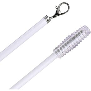 2 Pack Curtain Pull Rod with Metal Snap Push Wand for Drapery and Grommet Curtains 1/2 Inch Wide (Aluminum, 40 Inch)