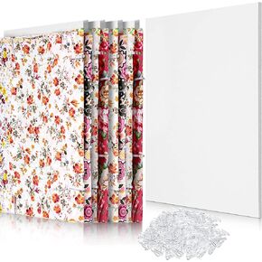 7.5 x 10.5 Inch Comic Book Boards and Clear U Shape Plastic Alligator Clips Fabric Board for Folding and Storing Fabric (100 Set)