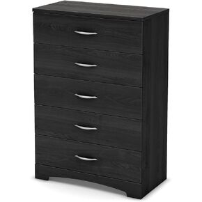 South Shore Step One 5-Drawer Dresser, Gray Oak with Matte Nickel Handles