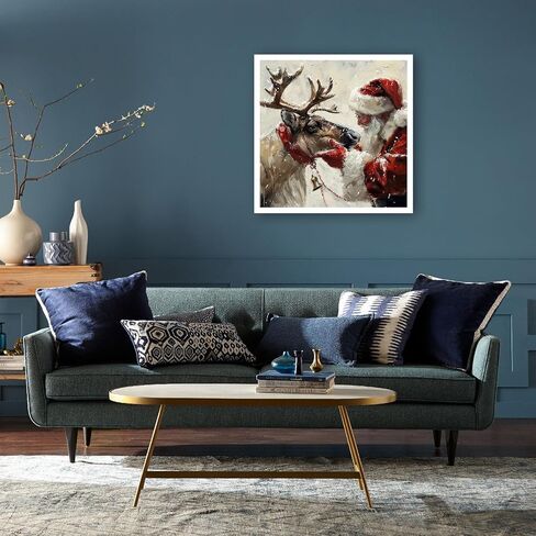 BOHADIY عيد الميلاد ليلة الماس مجموعات الفن للبالغين-DIY 5D سانتا كلوز الغزلان الماس طقم الطلاء للبالغين المبتدئين، الحفر الكامل الماس جوهرة الفن مجموعات الرسم عيد الميلاد الحرف لديكور جدار الفن 12x12in in Saudi Arabia