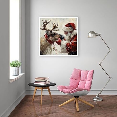 BOHADIY عيد الميلاد ليلة الماس مجموعات الفن للبالغين-DIY 5D سانتا كلوز الغزلان الماس طقم الطلاء للبالغين المبتدئين، الحفر الكامل الماس جوهرة الفن مجموعات الرسم عيد الميلاد الحرف لديكور جدار الفن 12x12in in Saudi Arabia