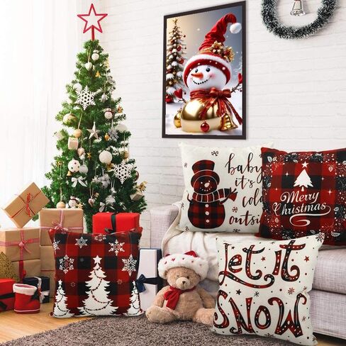 eniref Christmas Diamond Art Kits for Adults, Red Hat Snowman DIY 5D Round Full Drill Gem Art Kits for Beginners, Snow Christmas Tree Diamond Dots Painting Kit for Home Wall Decor 12x16 Inch in Saudi Arabia