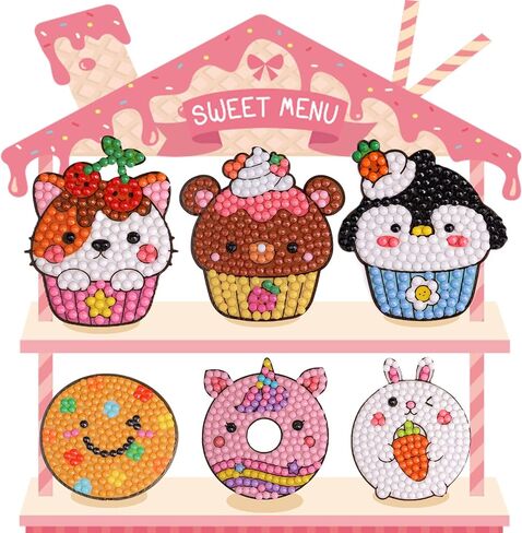 مجموعة الرسم الماسي للأطفال من سيمبانا 20 قطعة حلويات تحتوي على كب كيك، دونات، آيس كريم، الفشار، الكوكيز in Kuwait