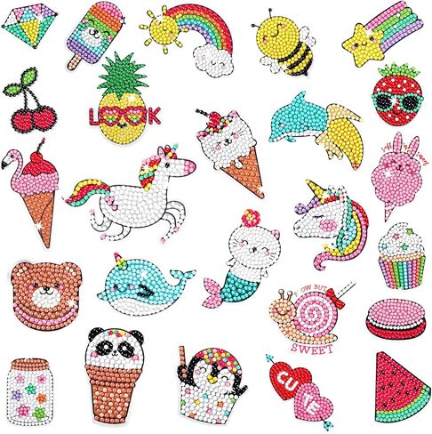 Cymbana Painting Diamond Kits for Kids 20 Pcs Desserts Contains Cupcake, Donut, Ice-Cream, Popcorn, Cookies in Saudi Arabia