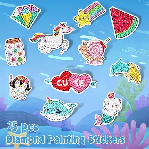 Cymbana Painting Diamond Kits for Kids 20 Pcs Desserts Contains Cupcake, Donut, Ice-Cream, Popcorn, Cookies in Saudi Arabia