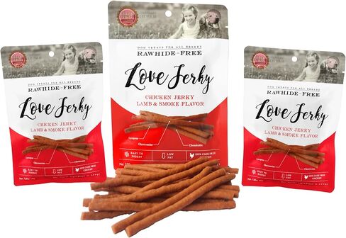 Rena's Recipe Love Jerky (Lamb & Smoke Flavor) Soft Chicken Stick with Glucosamine/Chondroitin (Joints) and Lycopene (Antioxidant) in Saudi Arabia