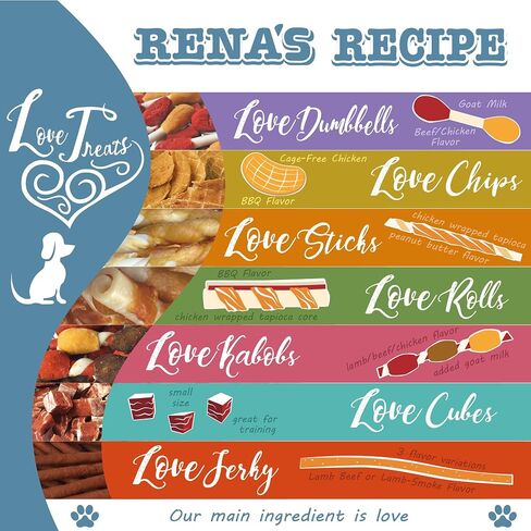 Rena's Recipe Love Jerky (Lamb & Smoke Flavor) Soft Chicken Stick with Glucosamine/Chondroitin (Joints) and Lycopene (Antioxidant) in Saudi Arabia