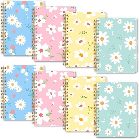 HIBOX 8PCS Mini Spiral Notebooks, A6 Pocket Notebooks Small College Ruled Notepads for Women Gift Office School Supplies in Saudi Arabia
