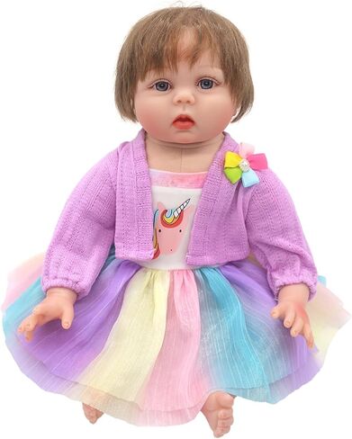 AISITE 18-20 inch Doll Clothes - Rainbow Tutu Dress and Coat Outfits for Reborn Baby Girl (Dolls NOT Included) in Saudi Arabia