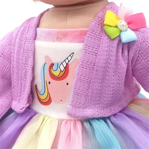 AISITE 18-20 inch Doll Clothes - Rainbow Tutu Dress and Coat Outfits for Reborn Baby Girl (Dolls NOT Included) in Saudi Arabia