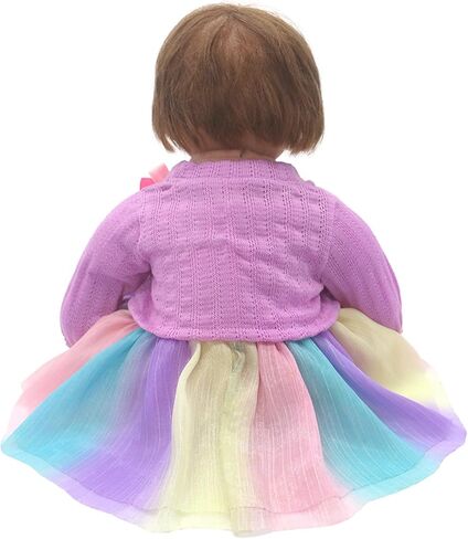 AISITE 18-20 inch Doll Clothes - Rainbow Tutu Dress and Coat Outfits for Reborn Baby Girl (Dolls NOT Included) in Saudi Arabia