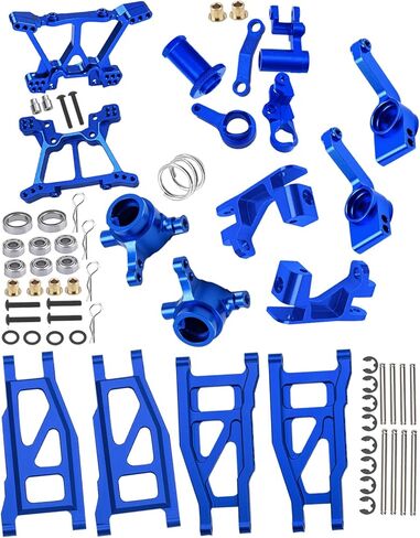 RC Upgrades Part for 1/10 Slash 4x4 (VXL)/Stampede 4x4 (VXL),Alloy Front Rear Suspension Arm,Caster Block,Steering Blocks,Rear Stub Axle Carriers,Shock Tower Set Hops up,Navy Blue in Kuwait