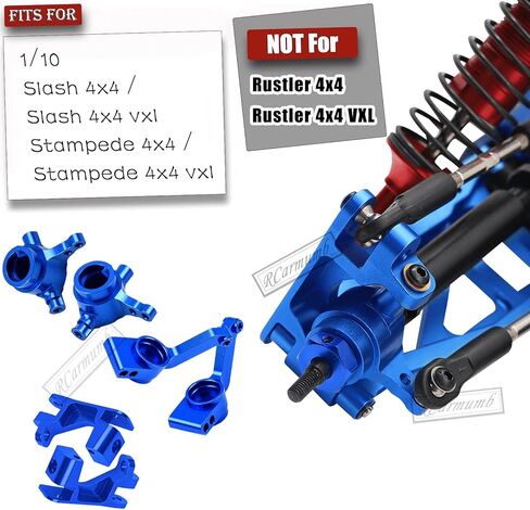 RC Upgrades Part for 1/10 Slash 4x4 (VXL)/Stampede 4x4 (VXL),Alloy Front Rear Suspension Arm,Caster Block,Steering Blocks,Rear Stub Axle Carriers,Shock Tower Set Hops up,Navy Blue in Kuwait