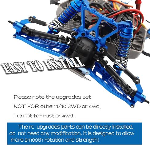 RC Upgrades Part for 1/10 Slash 4x4 (VXL)/Stampede 4x4 (VXL),Alloy Front Rear Suspension Arm,Caster Block,Steering Blocks,Rear Stub Axle Carriers,Shock Tower Set Hops up,Navy Blue in Kuwait