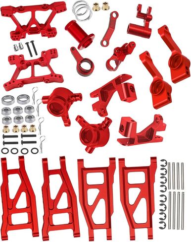 RC Upgrades Part for 1/10 Slash 4x4 (VXL)/Stampede 4x4 (VXL),Alloy Front Rear Suspension Arm,Caster Block,Steering Blocks,Rear Stub Axle Carriers,Shock Tower Set Hops up,Navy Blue in Kuwait
