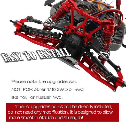 RC Upgrades Part for 1/10 Slash 4x4 (VXL)/Stampede 4x4 (VXL),Alloy Front Rear Suspension Arm,Caster Block,Steering Blocks,Rear Stub Axle Carriers,Shock Tower Set Hops up,Navy Blue in Kuwait