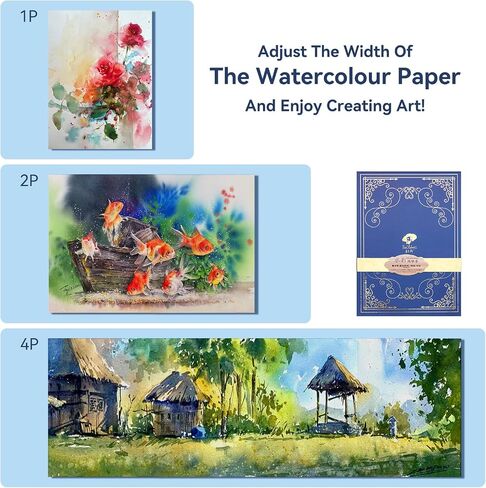 Paul Rubens Watercolor Sketchbook, 5.8 x 8.2 Inches Watercolor Paper, 140lb/300GSM 50% Cotton Cold Pressed Blue Organ Style Watercolor Journal, Pack of 2 (14 Sheets), Drawing Paper for Watercolors in Kuwait
