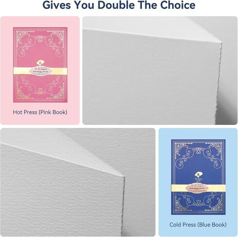 Paul Rubens Watercolor Sketchbook, 5.8 x 8.2 Inches Watercolor Paper, 140lb/300GSM 50% Cotton Cold Pressed Blue Organ Style Watercolor Journal, Pack of 2 (14 Sheets), Drawing Paper for Watercolors in Kuwait