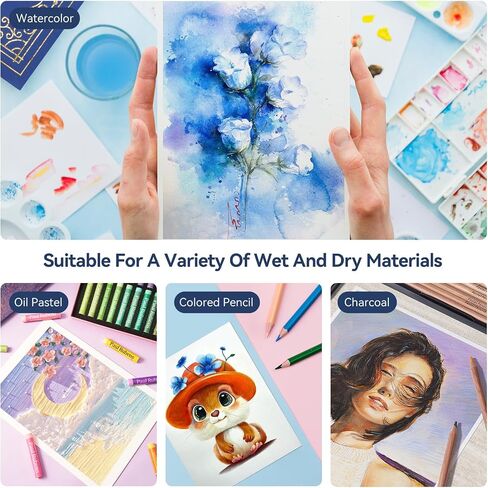Paul Rubens Watercolor Sketchbook, 5.8 x 8.2 Inches Watercolor Paper, 140lb/300GSM 50% Cotton Cold Pressed Blue Organ Style Watercolor Journal, Pack of 2 (14 Sheets), Drawing Paper for Watercolors in Kuwait
