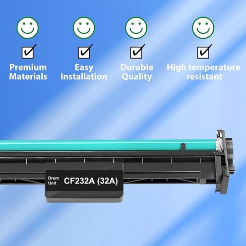 أسطوانة تصوير 32A CF232A باللون الأسود عالية الإنتاجية، عبوة واحدة بديلة لوحدة الطبل HP 32A CF232A المتوافقة مع طابعة HP Laser Pro M203dn M203dw M206 MFP M227fdn M227fdw M230 in Kuwait