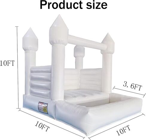 White Bounce House, 10FT Large Bounce House with Blower PVC Commercial Grade Bouncy Jumping Castle, Bounce House for Kids 8-12 Birthday Party Wedding in Saudi Arabia